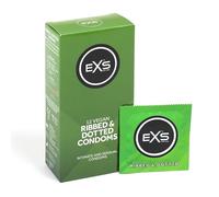 EXS | Textured Condoms | Natural Latex & Silicone Lubricated | Ribbed & Dotted | Vegan | 12 Pack