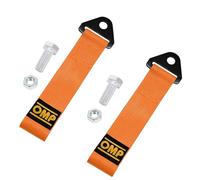Exsbtay 2 Pcs Red Tow Strap, Fabric Towing Hook, Nylon Trailer Rope, Front and Rear Bumper, Universal Racing Tow Rope (Orange)