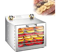 EXSHUING 800w Dehydrator Machine, Home Use Fruit Dryer, 6/8/12/18 Layers+Timing: 0-12 H, 360° Fan, Temperature: 30-90 ℃+6 Inch Fan Blade, For Fruits, Vegetables, Meat, Seafood, Glass Door(8 Trays)