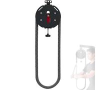 EXSHUING Endless Rope Trainer For Home Gym, Portable Cable Pulley System With 4 M / 14 Ft Closed-Loop Nylon Rope, Adjustable Resistance: 3-30 Kg For Full Body Workout Cardio Hiit Strength(Black+Red)