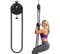 EXSHUING Endless Rope Trainer Machine, Portable Rope Pull Pulley System, Home Gym Workout Equipment For Strength Training, In-finity Rope, Adjustable Resistance: 3-30 Kg, No Weight Limit(Black)