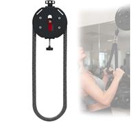 EXSHUING Endless Rope Trainer, Portable Cable Pulley System, Adjustable Tricep Rope Equipment, Adjustable Resistance: 3-30 Kg (6.6-66 Lb), For Full Body Workout & Strength Training Arms(Black+Red)