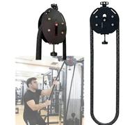 EXSHUING Endless Rope Trainer, Portable Cable Pulley System With 3-30kg Resistance, 4m/14ft Closed-Loop Rope, Full Body Gym For Hiit, Cardio & Strength, Quick Hook Mount On Door Tree Pole(Black)