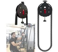 EXSHUING Endless Rope Trainer, Portable Cable Pulley System With 3-30kg Resistance, 4m/14ft Closed-Loop Rope, Full Body Gym For Hiit, Cardio & Strength, Quick Hook Mount On Door Tree Pole(Black+Red)