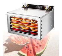 EXSHUING Jerky Dehydrator, Food Dehydrator Machine 400w/800w, Multi-Layer Stainless Steel, Tempered Glass Door, 30-90°C (86-194°F), 0-12h Timer, For Beef Jerky, Fruits, Herbs, Dog Treats(6 Trays)