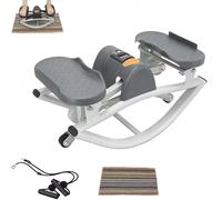 EXSHUING Mini Side To Side Stepper, Compact Lateral Rocking Stepper For Portable Home Exercise, Features Quiet Hydraulic System & Smart Lcd Monitor, 264 Lbs (120kg) Max Weight(Grey)