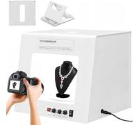 EXSHUING Photo Studio Light Box, Jewelry Light Box With 360° Turntable - 1kg/2.2lbs Capacity, 3000-5500k, Cri>92%, 4pcs Fill Lights, For Rings, Watches, Perfumes, For E-Commerce & Social Media(TB20)