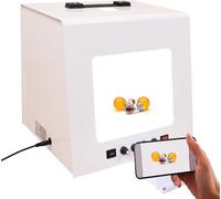 EXSHUING Photo Studio Light Box, Jewelry Light Box With 360° Turntable - Shadow-Free Soft Lighting, Supports Suspended Or Flat-Lay Shooting, 1kg/2.2lbs Capacity, 4 Led Lights, For Necklaces(TB20)