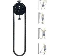 EXSHUING Portable Pulley System For Full Body Workout, Endless Rope Trainer,Adjustable Resistance: 3-30 Kg (6.6-66 Lb), 4m/14ft Rope, Silent Operation, No Assembly Needed No Weight Limit(Black)