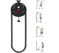 EXSHUING Portable Pulley System For Full Body Workout, Endless Rope Trainer,Adjustable Resistance: 3-30 Kg (6.6-66 Lb), 4m/14ft Rope, Silent Operation, No Assembly Needed No Weight Limit(Black+Red)