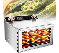 EXSHUING Stainless Steel Food Dehydrator Machine With Digital Timer, 800w Power, Freeze Dryer, Large Trays For Jerky Fruit Vegetables Herbs Meat And Dog Treats, 360° Even Drying Technology(6 Trays)