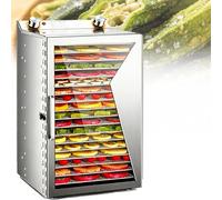 EXSHUING Stainless Steel Food Dehydrator Machine With Digital Timer, 800w Power, Fruit Dryer, Large Trays For Jerky Fruit Vegetables Herbs Meat And Dog Treats 360° Even Drying Technology(18 Trays)