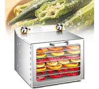 EXSHUING Stainless Steel Food Dehydrator Machine With Digital Timer, 800w Power, Fruit Dryer, Large Trays For Jerky Fruit Vegetables Herbs Meat And Dog Treats 360° Even Drying Technology(8 Trays)