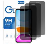 Exsight 3-Pack Privacy Screen Protector for iPhone 11 / XR 6.1-Inch, 9H+ Hardness Anti-Spy Tempered Glass Film, Fingerprint Unlock Compatible, Impact-Protection, Anti-Scratch, Case Friendly