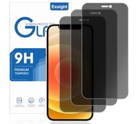 Exsight 3-Pack Privacy Screen Protector for iPhone 12/12 Pro 6.1-Inch, 9H+ Hardness Anti-Spy Tempered Glass Film, Fingerprint Unlock Compatible, Impact-Protection, Anti-Scratch, Case Friendly