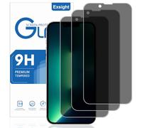 Exsight 3-Pack Privacy Screen Protector for iPhone 13 Pro Max/14 Plus 6.7-Inch, 9H+ Hardness Anti-Spy Tempered Glass Film, Fingerprint Unlock Compatible, Impact-Protection, Anti-Scratch, Case Friendly