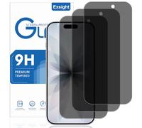 Exsight 3-Pack Privacy Screen Protector for iPhone 17 6.3-Inch, 9H+ Hardness Anti-Spy Tempered Glass Film, Fingerprint Unlock Compatible, Impact-Protection, Shatterproof & Anti-Scratch, Case Friendly