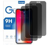 Exsight 3-Pack Privacy Screen Protector for iPhone X/XS / 11 Pro, 9H+ Hardness Anti-Spy Tempered Glass Film, Fingerprint Unlock Compatible, Impact-Protection, Anti-Scratch, Case Friendly