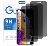Exsight 3-Pack Privacy Screen Protector for iPhone XS Max / 11 Pro Max 6.5", 9H+ Hardness Anti-Spy Tempered Glass Film, Fingerprint Unlock Compatible, Impact-Protection, Anti-Scratch, Case Friendly