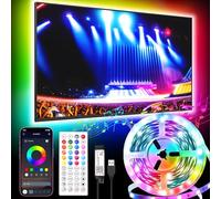 Exsight LED TV Backlights, 5M TV Led Strip Lights for 32-70 inch TV, 16 Million Colors, Timing Function, Bluetooth APP Control Music Sync RGB Led Strip Light for TV, Bedroom, Party and Home Decoration