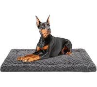 Exsnugy Dog Bed Mat Washable Reversible Dog Crate Pad Soft Fluffy Pet Kennel Beds Dog Sleeping Mattress for Large Jumbo Medium Small Dogs, 121x 76cm, Dark Grey