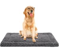 Exsnugy Washable Dog Bed Mat for Crates, Soft Fluffy All-Season Dog Cushion, Skin-Friendly Pet Mattress for Large Jumbo Medium Dogs, XL 106 x 71 cm, Dark Grey