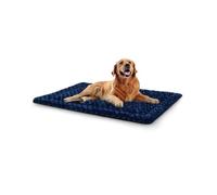 Exsnugy Washable Dog Bed Mat Reversible Dog Crate Pad Soft Fluffy Pet Kennel Beds Dog Sleeping Mattress for Large Jumbo Medium Small Dogs, 106 x 71 cm, Blue
