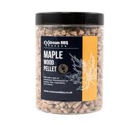 Exstream BBQ Premium Wood Smoker Pellets | Smoking Pellets For BBQ Woodfire Pizza Grill | Compatible With All Brands Of Outdoor Cooking Appliances | 1 x One Litre Pellets + Storage Jar Maple