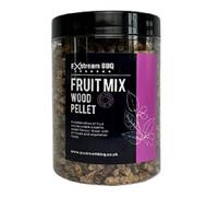 Exstream BBQ Smoking Pellets in 1 Litre Jar, Premium Quality, 10 Natural Flavours for Wood Fired Ovens and Grills. (Fruit Mix)