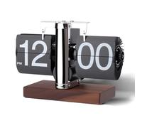 exsulity Flip Desk Clock, Retro Digital Flip Down Clocks, Automatic Turning Battery Operated Mechanical Clock, for Home Room Office Décor