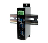 Exsys EX-1504HMS Managed 4-Port USB 3.2 Gen1 Metal Hub with 15KV EDS Surge Protector (Din-Rail)