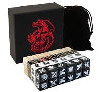 Extalas 50-Piece MTG dice Set for Magic The Gathering Starter kit - counters, Tokens, Life Tracker with Creature Stats & abilities Keywords (Pattern Version)