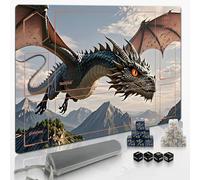 Extalas MTG Playmat TCG Playmat -Includes Storage Bag and 16 Dice-Experience Top-Tier Quality and Edge-Locking Waterproof and Non-Slip Mat! (playmat with, Dragon of Skeletons)