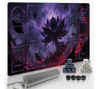 Extalas MTG Playmat TCG Playmat -Includes Storage Bag and 16 Dice-Experience Top-Tier Quality and Edge-Locking Waterproof and Non-Slip Mat!playmat with, Dark Flame Lotus