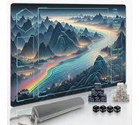 Extalas MTG Playmat TCG Playmat -Includes Storage Bag and 16 Dice-Experience Top-Tier Quality and Edge-Locking Waterproof and Non-Slip Mat!(playmat with, Starry Sea and Fire)