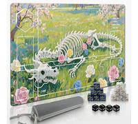 Extalas MTG Playmat TCG Playmat -Includes Storage Bag and 16 Dice-Experience Top-Tier Quality and Edge-Locking Waterproof and Non-Slip Mat!Mat!(playmat with, Dragon Bone Flower Sea)