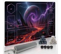 Extalas MTG Playmat TCG Playmat -Includes Storage Bag and 16 Dice-Experience Top-Tier Quality and Edge-Locking Waterproof and Non-Slip Mat! (playmat with, Vortex Planet)
