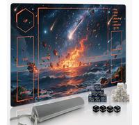 Extalas MTG Playmat TCG Playmat -Includes Storage Tube and 7 Dice-Experience Top-Tier Quality and Edge-Locking Waterproof and Non-Slip Mat! (playmat with, Glowing River Landscape)