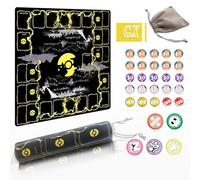 Extalas Playmat for Pokemon Trading Card Game - 2 Player Trainer Mat for Game with 31pcs Damage Counters (Lightning)