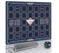 Extalas Yugioh 2 Player Mat Limited Edition Rare Dice & Free Storage Bag, Master Rules Field Duel Zones, Large Card Game Mat (Blocks