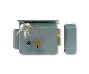 Extel - Electric lock - WE 5001/2 or left or right opening, protected by a visor. made of thick steel, lacquered. with call memory - 150011, Grey