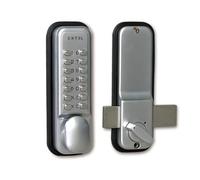 Extel - Weca Door Lock - Wall Mounted, freestanding Lock on Door Between 33 and 60 cm Thick - 109057, Grey