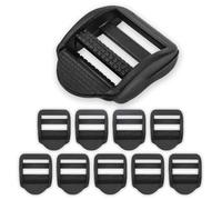 EXTEMPORE 10 Pcs 1 inch (25mm) Plastic Ladder Slider adjustable Lock Buckles, Plastic tension lock triglide, Plastic Replacement for Belt backpack strap adjuster replacement (Black), Black, Medium