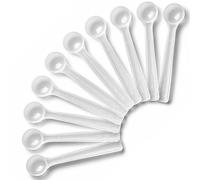 Extend Lab 250mg Plastic Measuring Spoons (0.5ml) - Pack of 10 Mini Scoops for Baby Formula, Coffee, Protein Poweder, Baking - Approx. 1/2 Teaspoon Scoop (tsp)