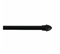 Extendable 12mm Black Decorative Style Metal Curtain Cafe Rods (85cm-135cm)