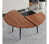 Extendable 220cm Foldable Round Wooden Dining Table for 10 - Versatile Indoor/Outdoor Use Walnut Finish - Ideal for Family Gatherings and Entertaining