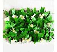 Extendable 2M Artificial Ivy Hedge With White Orchids - Privacy Screen For Garden & Wall