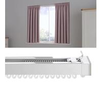 Extendable Aluminium Curtain Track for Inside Recess Window 60 Second Spring Loaded Light/Medium Weight Curtains Rail Set (160-210cm)