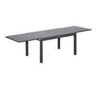 Extendable Aluminium Garden Table Dark Grey 135-270cm 10-Seater Outdoor for Deck