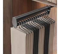 Extendable Aluminum Alloy Trouser Rack Space Saving Silent Buffer Design Easy Installation Retractable Pants Hangers for Closet Organization and Efficient Storage